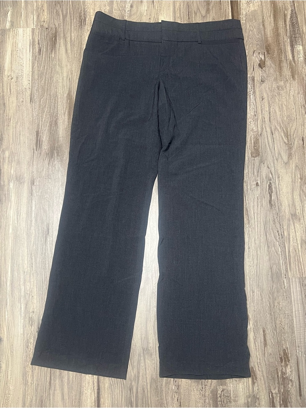 AB Studio Dark Gray Dress Pants Size 14 Career Slacks 38x32 Flat Front Trousers